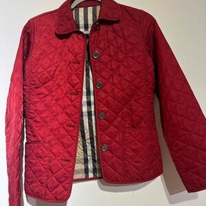 Burberry Kids Red Quilted Jacket